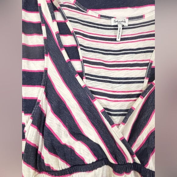 Splendid Navy White Pink Long Maxi Stripes Festival Preppy Sleeveless Dress S - Picture 5 of 13